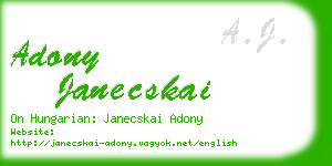 adony janecskai business card